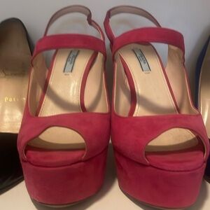 YSL platform heel in suede